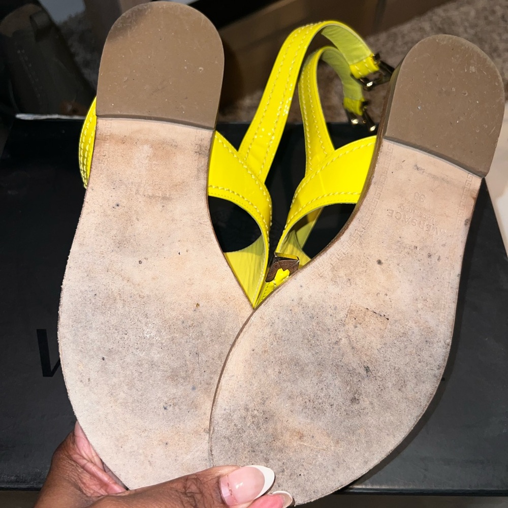 Versace Bright Yellow Medusa Sandals - Picture 3 of 4